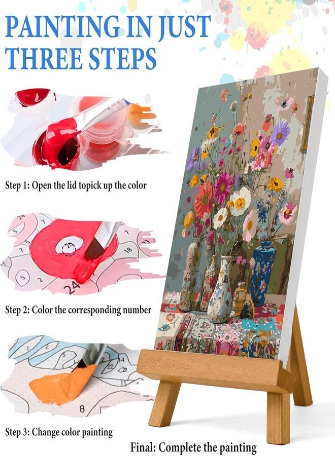 TREXEE مجموعة الرسم بالأرقام من TREXEE للمبتدئين البالغين، مجموعة رسم الزهور بالأرقام على قماش، لوحة ألوان مائية زيتية أكريليك يمكنك صنعها بنفسك للبالغين لتزيين المنزل كهدية (40 × 50 سم) (بدون إطار) - Image 4